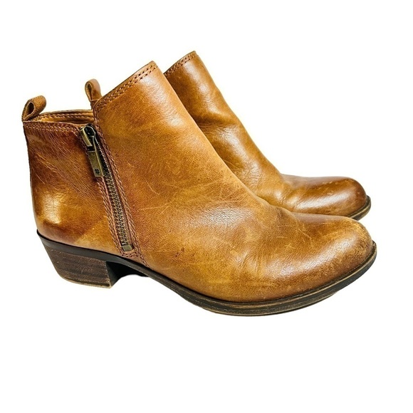 Lucky Brand Brown Leather Booty Women’s Size 7M - Picture 1 of 12
